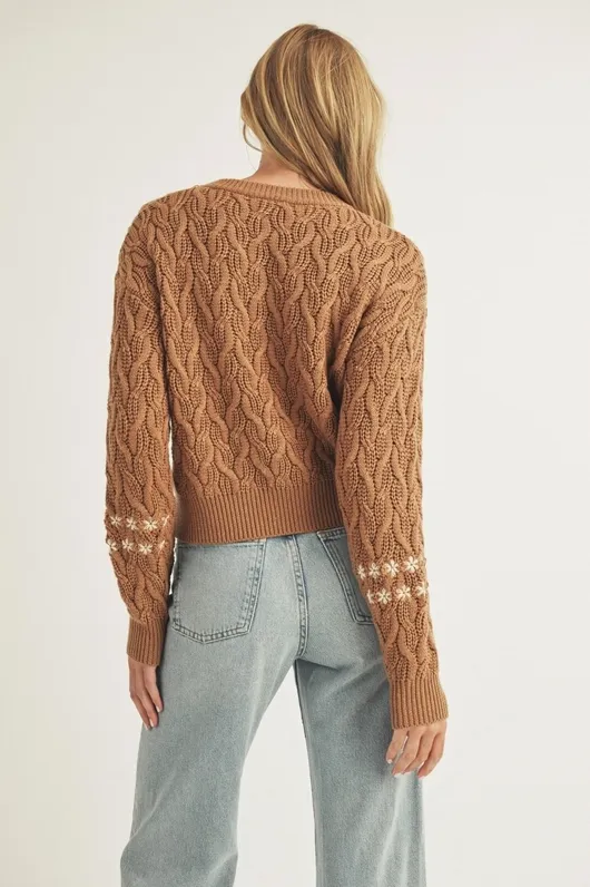 To The Mountains Cable Knit Sweater