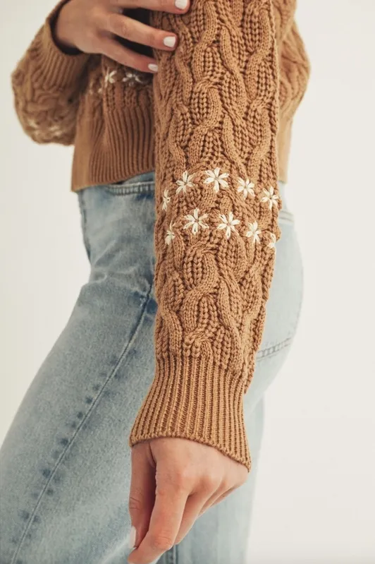 To The Mountains Cable Knit Sweater