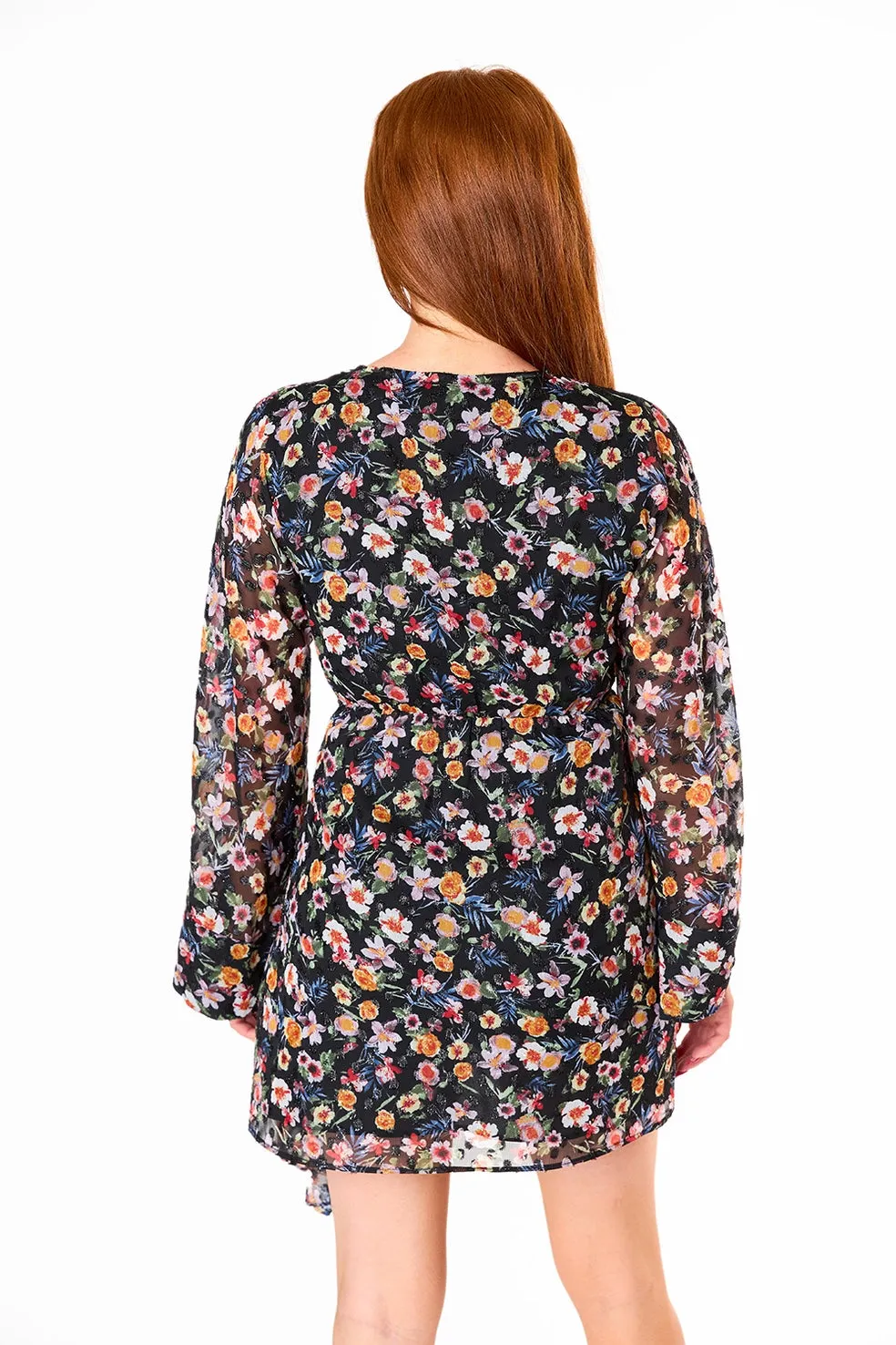 Viviana Floral Wrap Mini Dress
