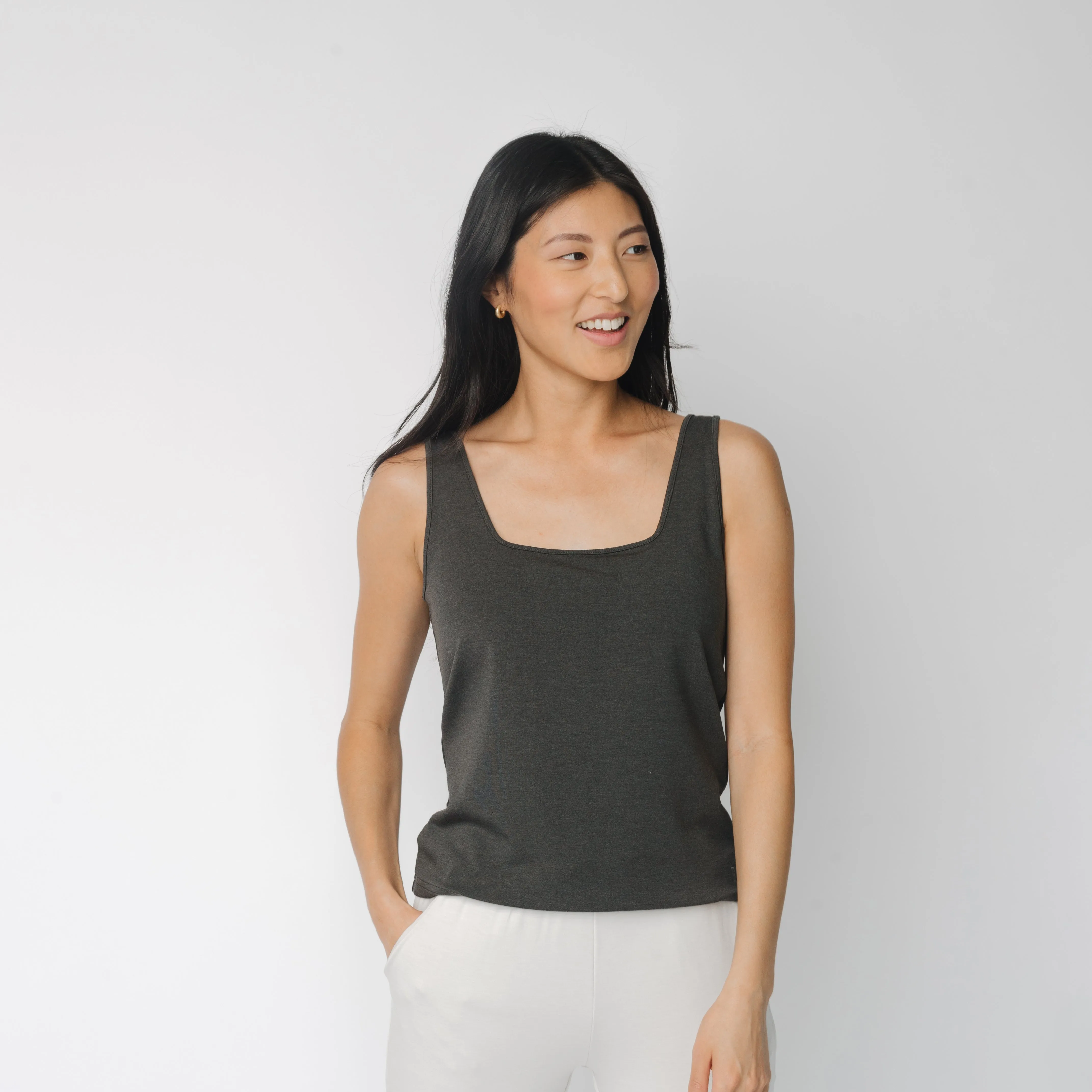 Women's Brushed Bamboo Square Neck Tank
