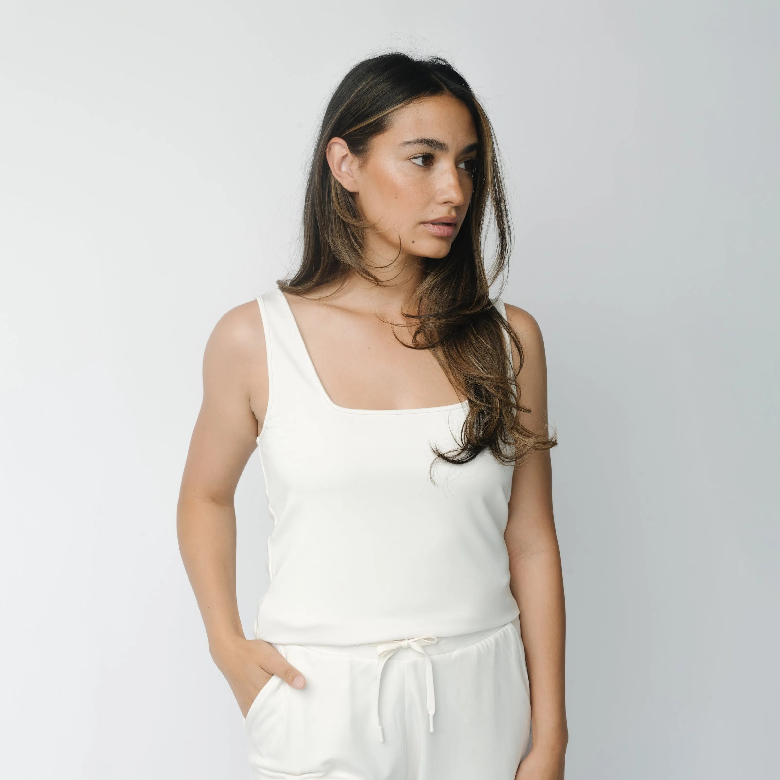 Women's Brushed Bamboo Square Neck Tank